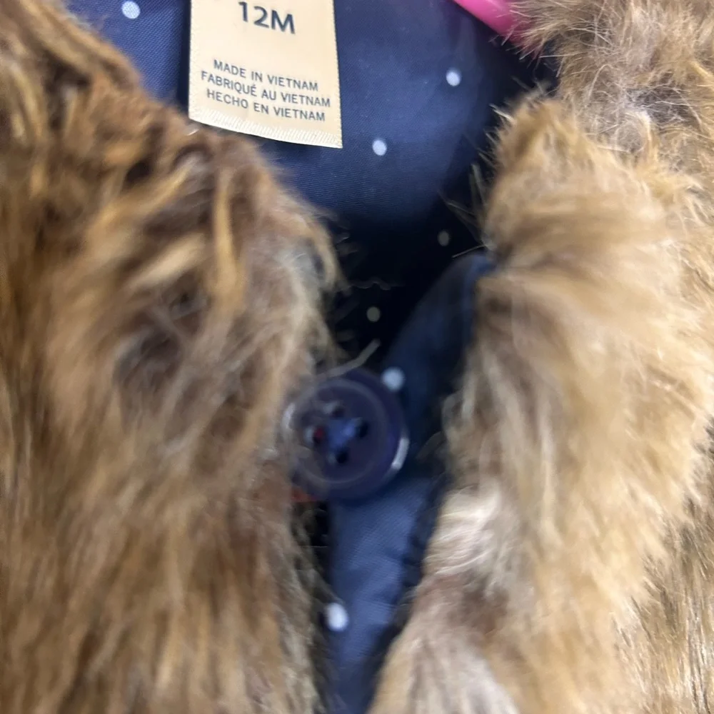 Genuine Kids from Oshkosh B’Gosh Toddler Faux Fur Vest 12 months Brown. NEW - Picture 4 of 4
